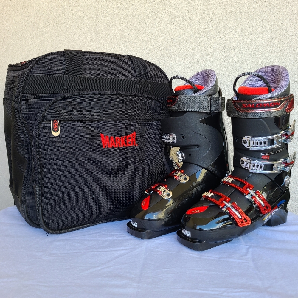 Men's Salomon Falcon 9 Ski Boots & Bag